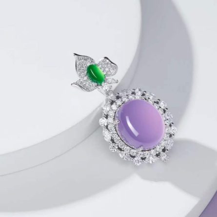 Haoying Egg-Shaped Natural Purple Chalcedony Pendant Necklace For Women'S Sterling Silver Light Luxury High Ice Violet Egg Noodles New Chinese Accessories - Image 3