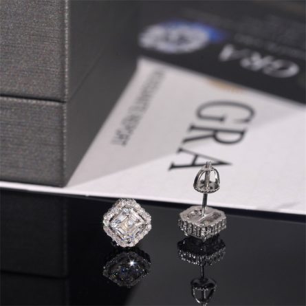 Diamond Hair 925 Silver Pagoda Mossanite Universal Men And Women Hip-Hop Neutral Fashion Trend Earrings Manufacturer Wholesale - Image 4