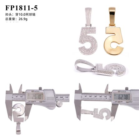 Hot Sale 0-9 Digital Pendant Personalized Hip-Hop 925 Silver Inlaid Moissan Can Be Worn Through 15Mm Wide Cuban Chain - Image 14