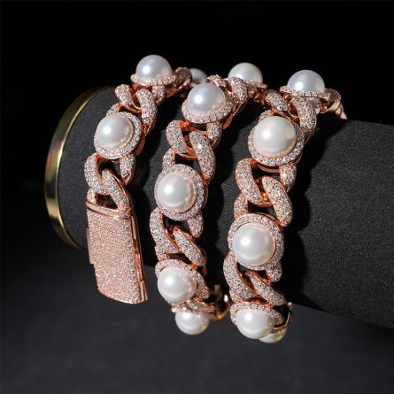 New Products Are Available In New European And American Pearl Necklaces 925 Silver Mossanite Stones Inlaid With 15Mm Cuban Chain Men'S Hip-Hop Accessories - Image 3