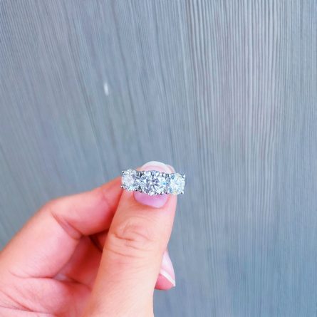 Sterling Silver S925 Moissanite Ring Popular Amazon European And American Diamond Ring Exaggerated Atmospheric And High-End Wholesale - Image 4