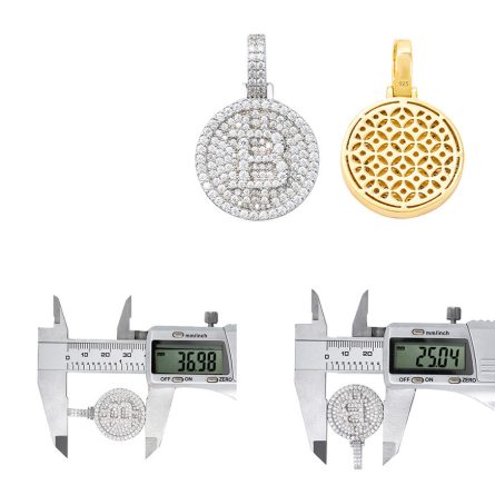 Diamond Hair Jewelry, European And American  Hot Sale S925 Silver Mossanite Pendant Hip-Hop Bitcoin Pendant European And American Trend - Image 5