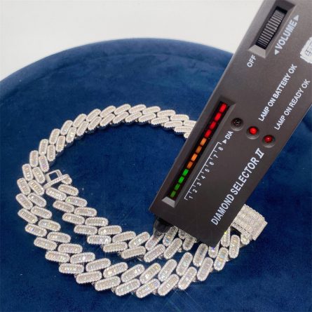 New European And American Necklaces 18Mm Full Of Mossanite S925 Silver Cuban Chain Trendy Necklace Accessories Hot Sale Across Borders - Image 3