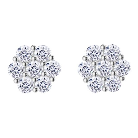 New European And American S925 Silver 2.5Mm Moissanite Full Of Flower Earrings, European And American Hip-Hop Simple And Personalized Earrings - Image 5