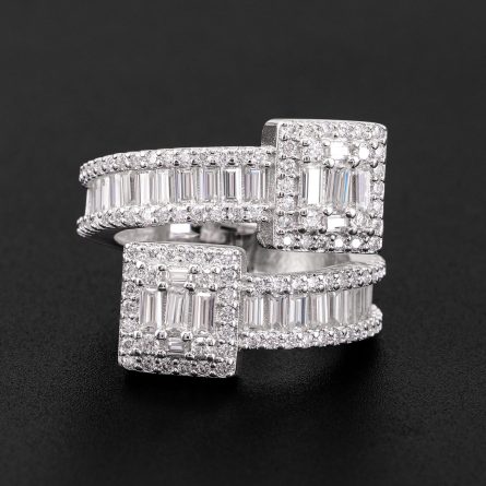 Hot Sale Of Hip-Hop 925 Silver Inlaid With D Color Rectangular Mossan Rings For Men And Women Ins Fashion Trend Full Diamonds - Image 3