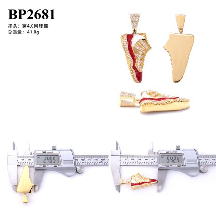 Diamond Hair Jewelry Personalized Shoes And Pendants Are Inlaid With Mossanite 925 Silver Gold-Plated European And American Hip-Hop Trendy Necklace Accessories - Image 5