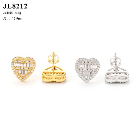 Diamond Hair, Fashionable And High-End 925 Silver-Inlaid Mossanite Stone Couple Earrings, Earrings, Studs, Can Be Passed Diamond Test Pen - Image 5