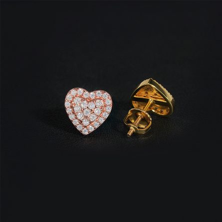 Manufacturer Spot Personalized Heart-Shaped Earrings 925 Silver Mossanite Stone Full Of D Color Vvs European And American Hip-Hop Men And Women Earrings - Image 4