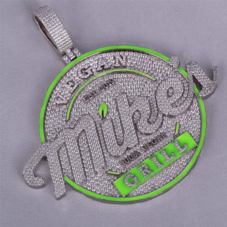 European And American Hip-Hop Style Pendant S925 Sterling Silver Mosanthemum Men'S Letter Pattern Men'S Jewelry Commemorative Plaque Tag - Image 2