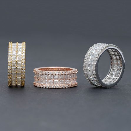 European And American New Hip-Hop 925 Silver Inlaid D Color Princess Square Mossan Ring Men And Women Rings Ins Fashion Trend Full Diamond - Image 3