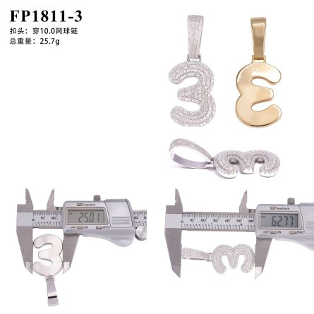 Hot Sale 0-9 Digital Pendant Personalized Hip-Hop 925 Silver Inlaid Moissan Can Be Worn Through 15Mm Wide Cuban Chain - Image 10