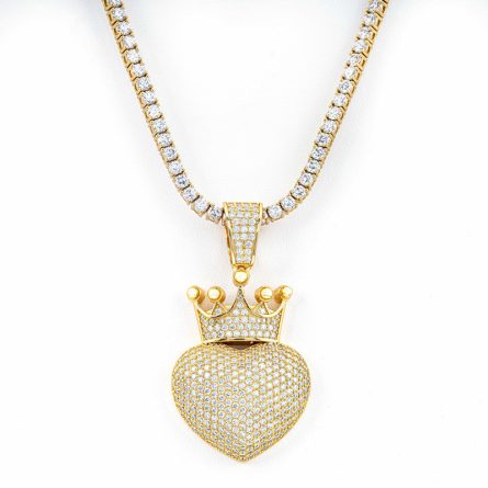 Manufacturer Wholesale New Men And Women Love Heart-Shaped Hip-Hop Pendant 925 Silver Mossan Pendant Can Be Worn Through A Single Stone Tennis Ball - Image 5