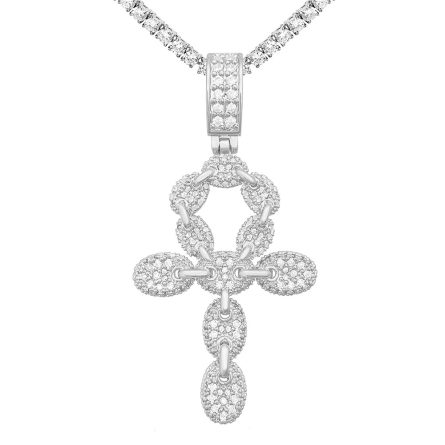 European And American Diamond Hip Hop Copper Inlaid 5A Zircon Cross Pendant Necklace Jewelry Can Be Through Single Stone Chain - Image 5
