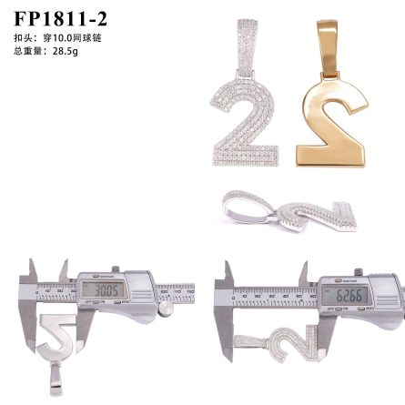 Hot Sale 0-9 Digital Pendant Personalized Hip-Hop 925 Silver Inlaid Moissan Can Be Worn Through 15Mm Wide Cuban Chain - Image 6