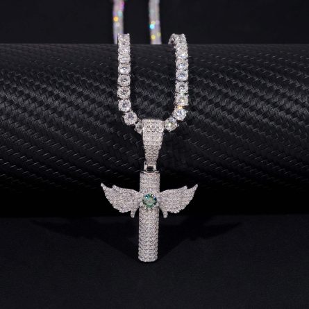 Cross-Border New 925 Silver-Inlaid Colorful Moissanite Cross Hip-Hop Pendant European And American Personalized Fashion Men And Women'S Jewelry - Image 6