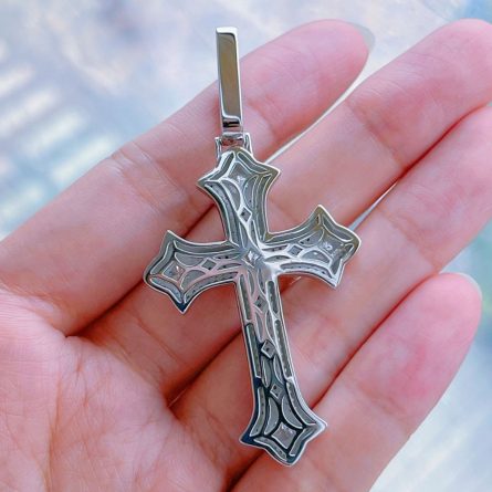 European And American Hip-Hop Cross Sterling Silver Mossan Diamond Pendant Personalized Necklace Trendy Full Diamond Men'S Pendant Wholesale - Image 4