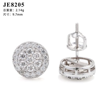 New Creative Flower Hip-Hop Jewelry For Men And Women 925 Silver Earrings Inlaid With Mossan Earrings One-Piece Shipping - Image 5