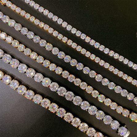 316 Men'S Hip-Hop Necklace Stainless Steel Electroplated 4Mm Zircon Single Stone Tennis Bracelet Tennis Chain - Image 3