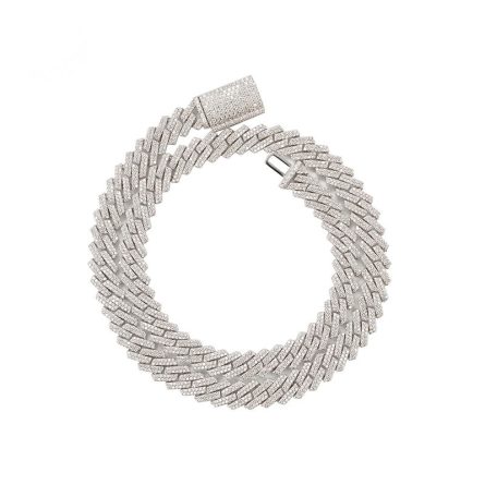 European And American Cuban Chain 10Mm Full-Inlaid Mossanite S925 Silver Diamond Cuban Chain Trendy Necklace Accessories Hot Sale - Image 5