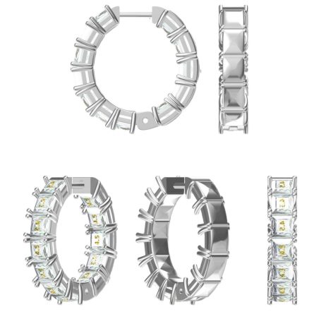 Foreign Trade Hot Sale S925 Sterling Silver Geometric Mossanzircon Earrings For Women New European And American High-End Earrings - Image 4