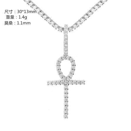 European And American Hip-Hop 925 Silver Inlaid D Color 1.1Mm Mossan Cross Pendant Necklace Can Be Worn Through A Single Stone Chain - Image 5