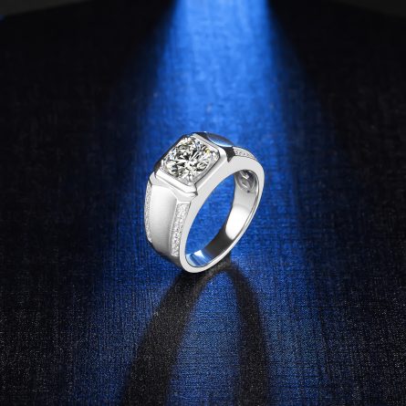 Douyin Live S925 Sterling Silver Ring Niche Wedding Gift Cool Genuine Luxury Mosan Men'S Diamond Ring Wholesale Trend - Image 3