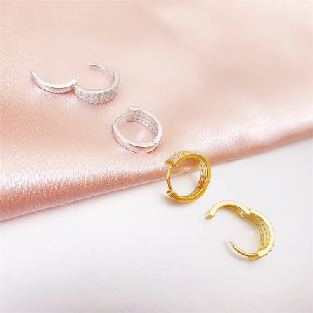 Hot New European And American S925 Silver Moissanite Earrings Round Simple Earrings European And American Hip-Hop Personality Earrings - Image 4