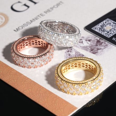 New European And American S925 Silver Inlaid D Color Vvs Mossanite Stone Ring Ring Men And Women Ring European And American Ring - Image 4