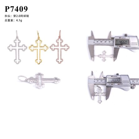 Diamond Hair New S925 Silver Moissanite Cross Boys' Neck Dress European And American Hip-Hop Trend Personalized Pendant - Image 5