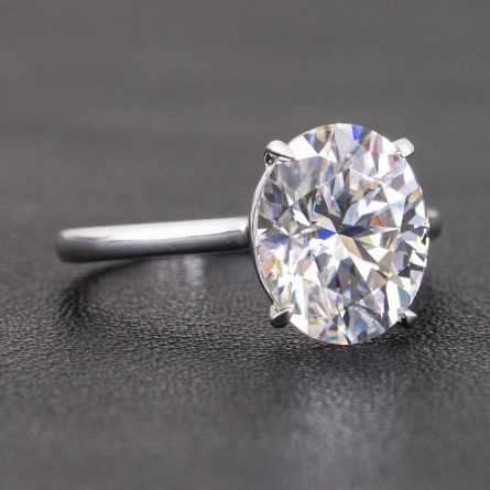 Hot 10K Gold-Set D-Color Moissanite Ring, Egg-Shaped Cut Moissanite Fashionable Simple Wedding Ring - Image 3