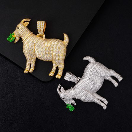 European And American Ins Hot Selling Personalized Hip Hop Lamb Pendant 925 Silver Inlaid D Color Moissan Can Be Worn Through 4Mm Wide Tennis Chain - Image 4