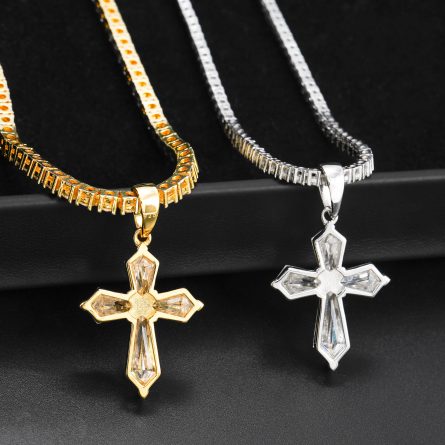 Manufacturer'S New European And American Hip-Hop Pendant For Men And Women S925 Silver Mossan Cross Pendant Can Be Worn Through 3Mm Tennis Chain - Image 3
