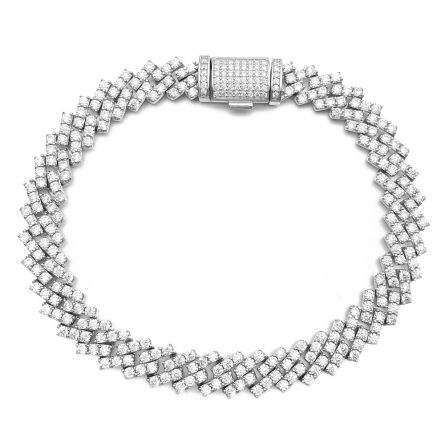European And American Hip-Hop Men'S 925 Sterling Silver 13Mm Single Row Mossan Diamond Cuban Chain Necklace Men'S Necklace Trendy Full Diamond - Image 5