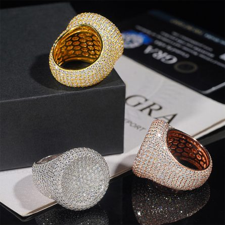New European And American Hip-Hop Rings For Men S925 Silver Inlaid D Color Moissan European And American Trendy Personalized Ring Wholesale - Image 3
