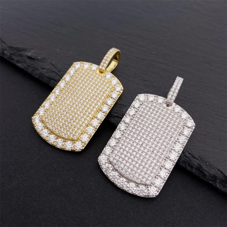Hot S925 Silver Inlaid Mosan Rectangular Pendant Hip Hop Jewelry Pendant Necklace Can Be Through 4Mm Tennis Chain - Image 3