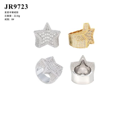 Diamond Hair, European And American Hot-Selling Hip-Hop Star Boy Ring S925 Silver Mossanite Stone Full Of Personality Trendy Rings - Image 5