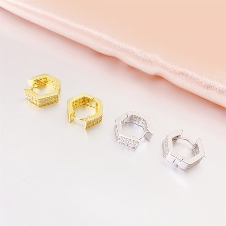 Hot New S925 Silver Moissanite Earrings Round Simple Earrings European And American Hip Hop Personalized Earrings - Image 4