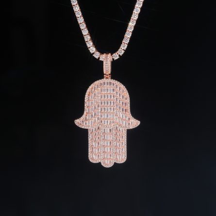 Manufacturer'S New Style Of Men And Women'S Large Palm Hip-Hop Pendant 925 Silver Mossan Pendant Can Be Worn Through A Single Stone Tennis Chain - Image 4