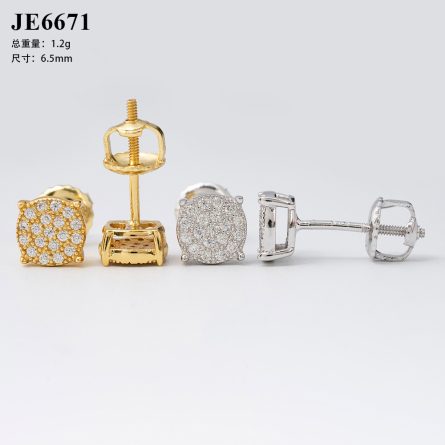 Manufacturer Wholesale Amazon New Hi-Hop For Men And Women Vvss925 Silver Inlaid Moissan Earrings Spot Forwarding - Image 5