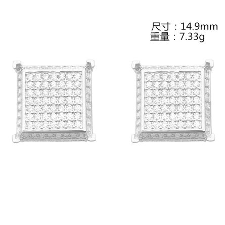 Source Manufacturer Amazon  New Hip-Hop Jewelry 925 Silver Inlaid Vvs Moissan Earrings For Men And Women - Image 5