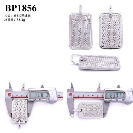 Diamond New Rectangular Tag Pendant 925 Silver Mossanite Stone Full-Inlaid Wearable 8Mm Necklace Accessories Exclusively For Foreign Trade - Image 5