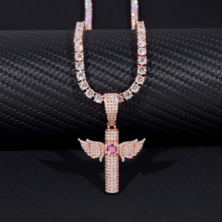Cross-Border New 925 Silver-Inlaid Colorful Moissanite Cross Hip-Hop Pendant European And American Personalized Fashion Men And Women'S Jewelry - Image 7