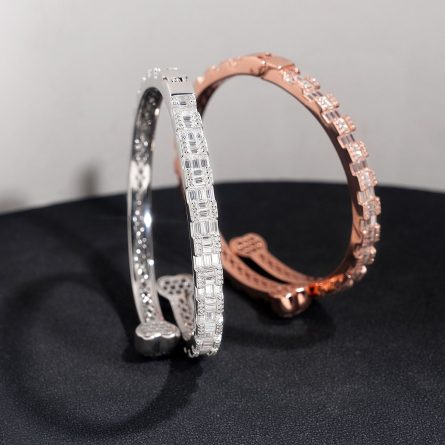 New 925 Silver-Inlaid D-Color Moissanite Heart-Shaped Bracelet Thick-Plated 18K Rose Gold Fashion High-End Bracelet - Image 4