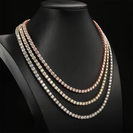 Spot European And American Ins Hot Sale 4Mm925 Silver Inlaid Mosan Hip-Hop Single Stone Men'S Tennis Chain Hiphop Jewelry - Image 3