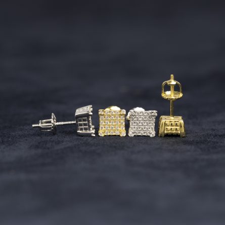 Amazon New Men'S And Women'S Hip-Hop Accessories Vvss925 Silver-Inlaid Moissan Earrings Hot-Selling One-Piece Shipping - Image 3