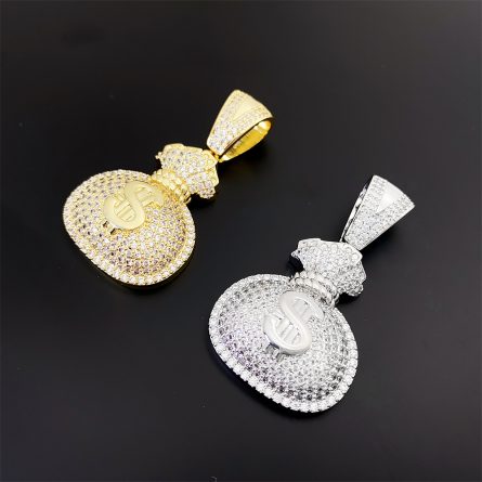 New European And American Cross-Border Copper Inlaid 5A Zircon Us Dollar Coin Pendant Ins Fashionable Personalized Hip-Hop Pendant - Image 3