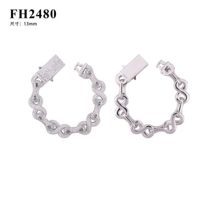 Diamond Hair New European And American 13Mm Hip-Hop Bracelet S925 Silver-Full Mossanite 8-Character Chain Personality European And American Hiphop - Image 5