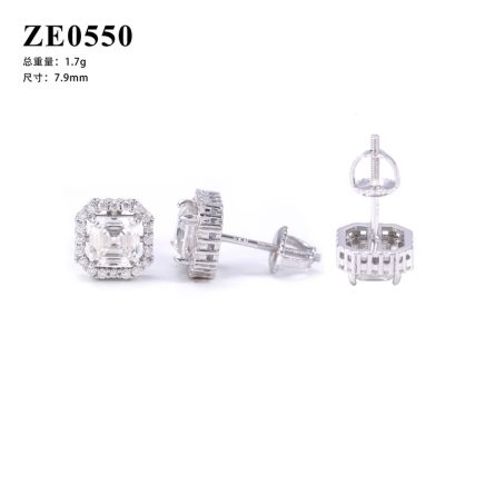 Diamond Hair 925 Silver Pagoda Mossanite Universal Men And Women Hip-Hop Neutral Fashion Trend Earrings Manufacturer Wholesale - Image 5