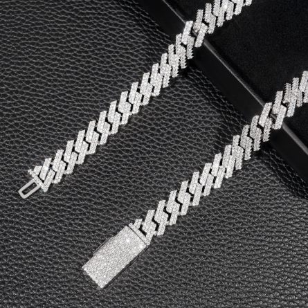European And American Cuban Chain 12Mm Full-Inlaid Mossanite S925 Silver Diamond Cuban Chain Trendy Brand Necklace Accessories Hot Sale - Image 3