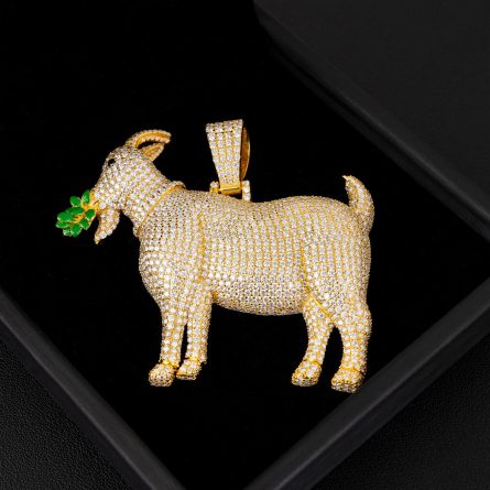 European And American Ins Hot Selling Personalized Hip Hop Lamb Pendant 925 Silver Inlaid D Color Moissan Can Be Worn Through 4Mm Wide Tennis Chain - Image 2